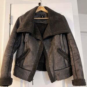 GUESS ❓Shearling Motorcycle Jacket Size MEDIUM